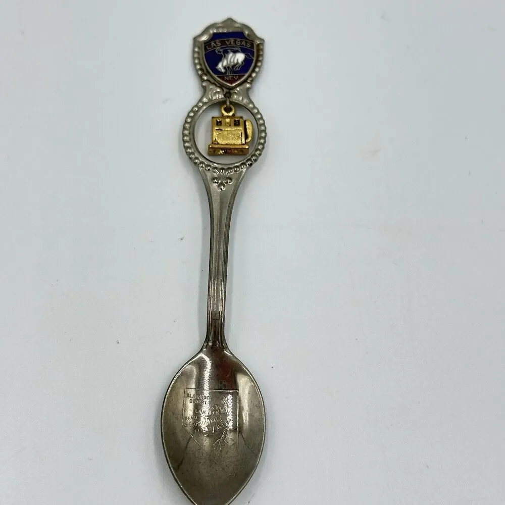 Lot of 12 Collector Souvenir Spoons US Vegas, GA, Key Largo, TX,‎ CA, FL, Jekyll
